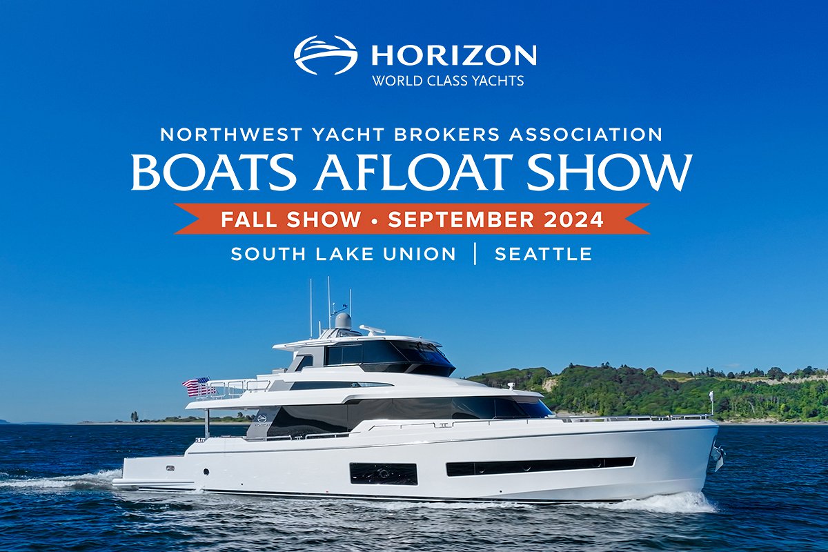 Horizon Yachts Displays the New V77 CMY at the Seattle Fall Boats Afloat Show